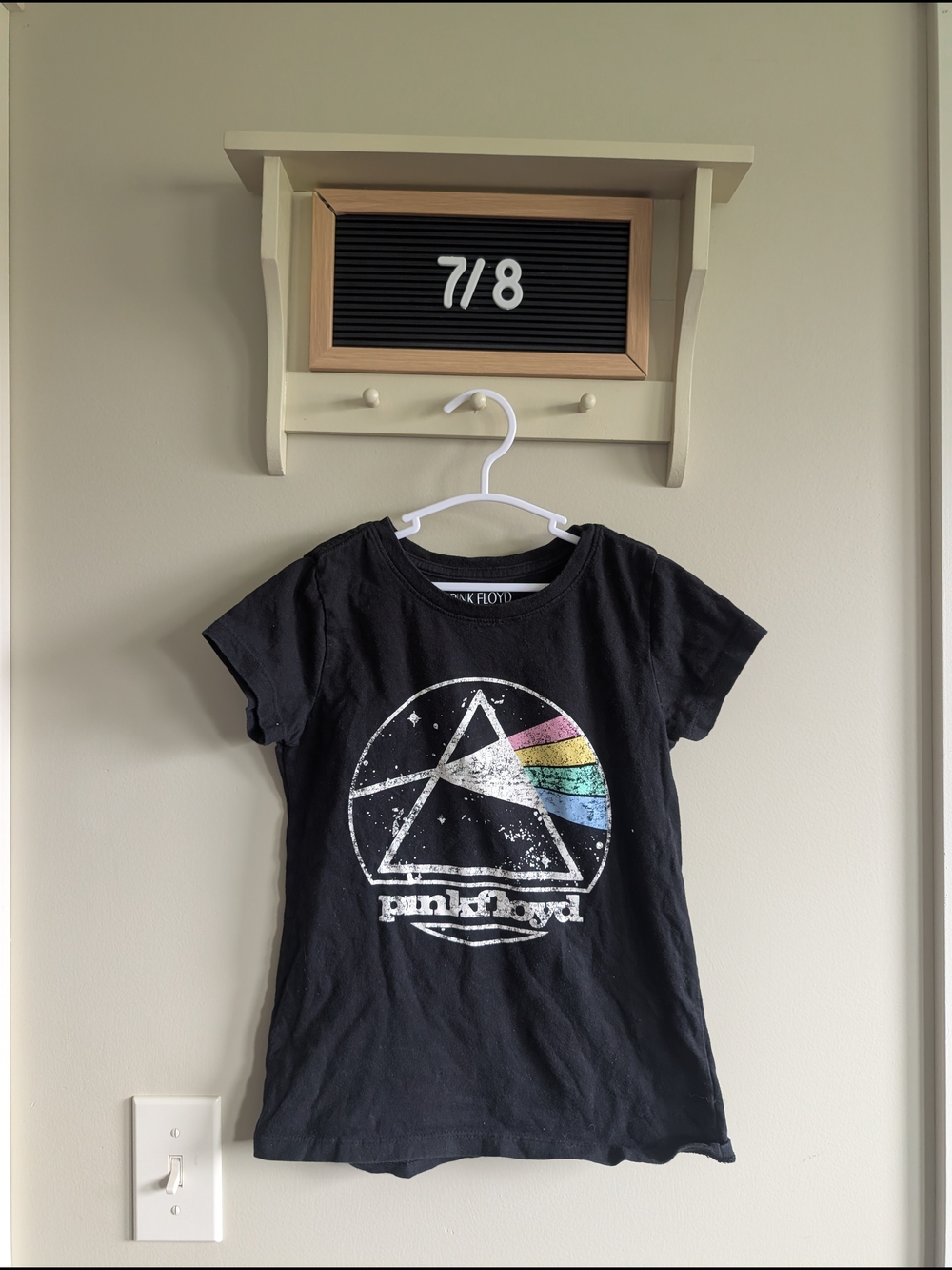 Pink Floyd Black Tee with Rainbow Prism Graphic